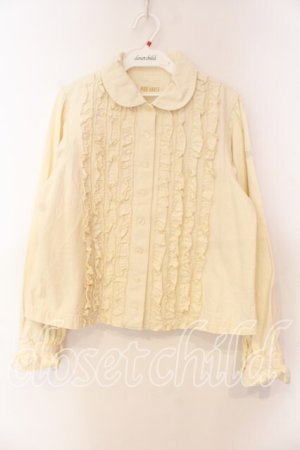 画像: PINK HOUSE / デニムフリルブラウス  クリーム O-25-12-16-014-LO-BL-IG-OS