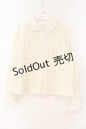 画像: PINK HOUSE / デニムフリルブラウス  クリーム O-25-12-16-014-LO-BL-IG-OS
