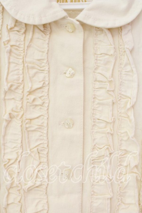 画像2: PINK HOUSE / デニムフリルブラウス  クリーム O-25-12-16-014-LO-BL-IG-OS (2)