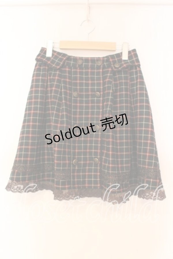 画像1: axes femme / 衿付きミニスカート  グリーン O-25-12-16-015-AX-SK-IG-OS (1)