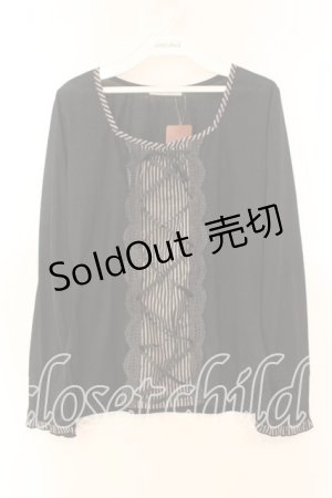 画像: axes femme / レジメ柄レースup PO Ｍ クロ O-25-12-16-017-AX-TO-IG-OS