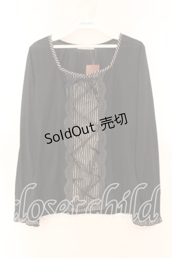 画像1: axes femme / レジメ柄レースup PO Ｍ クロ O-25-12-16-017-AX-TO-IG-OS (1)