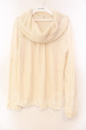 画像: axes femme / ボアハイネックカットソー  アイボリー O-25-12-16-018-AX-TO-IG-OS