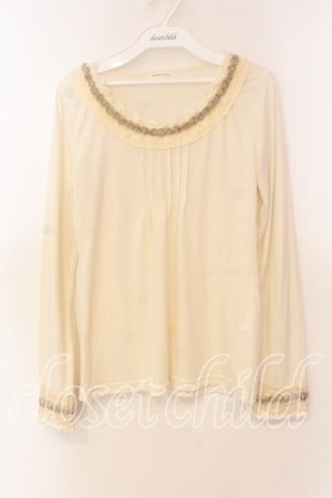 画像: axes femme / プチローズ配色インナーカットソー  アイボリー O-25-12-16-019-AX-TO-IG-OS