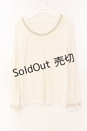 画像: axes femme / プチローズ配色インナーカットソー  アイボリー O-25-12-16-019-AX-TO-IG-OS