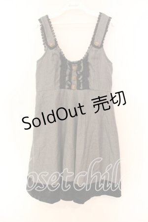 画像: axes femme / 千鳥格子ジャンパースカート  クロ×グレー O-25-12-16-020-AX-OP-IG-OS