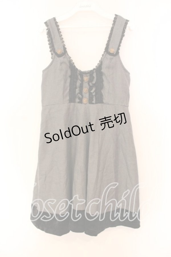 画像1: axes femme / 千鳥格子ジャンパースカート  クロ×グレー O-25-12-16-020-AX-OP-IG-OS (1)