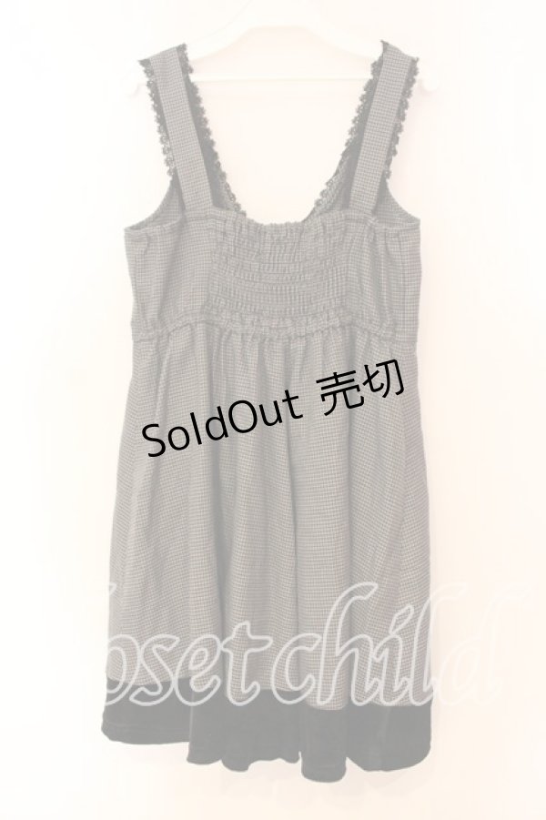 画像2: axes femme / 千鳥格子ジャンパースカート  クロ×グレー O-25-12-16-020-AX-OP-IG-OS (2)