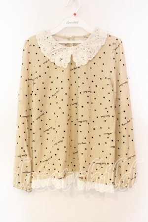 画像: axes femme / ドット柄衿付きプルオーバー  アイボリー O-25-12-16-021-AX-TO-IG-OS