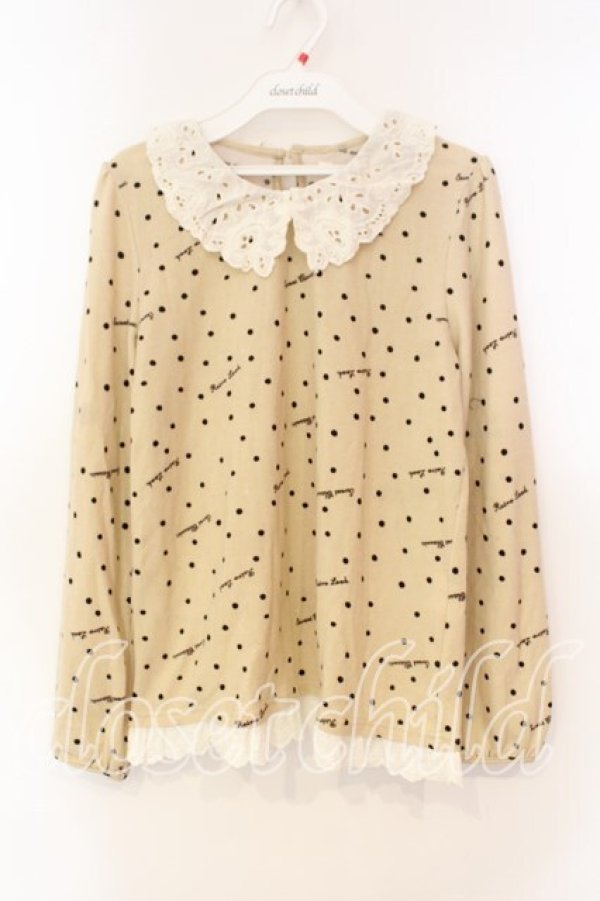 画像1: axes femme / ドット柄衿付きプルオーバー  アイボリー O-25-12-16-021-AX-TO-IG-OS (1)