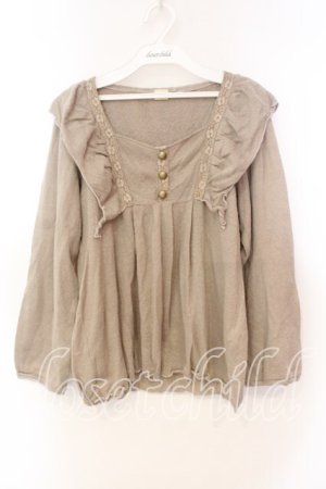 画像: axes femme / ニットライトトップス Ｍ ベージュ O-25-12-16-022-AX-TO-IG-OS