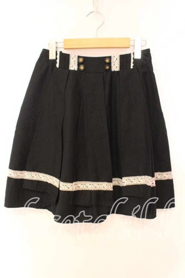 画像1: axes femme / ローズレースプリーツスカート Ｍ クロ×シロ O-25-12-16-027-AX-SK-IG-OS (1)