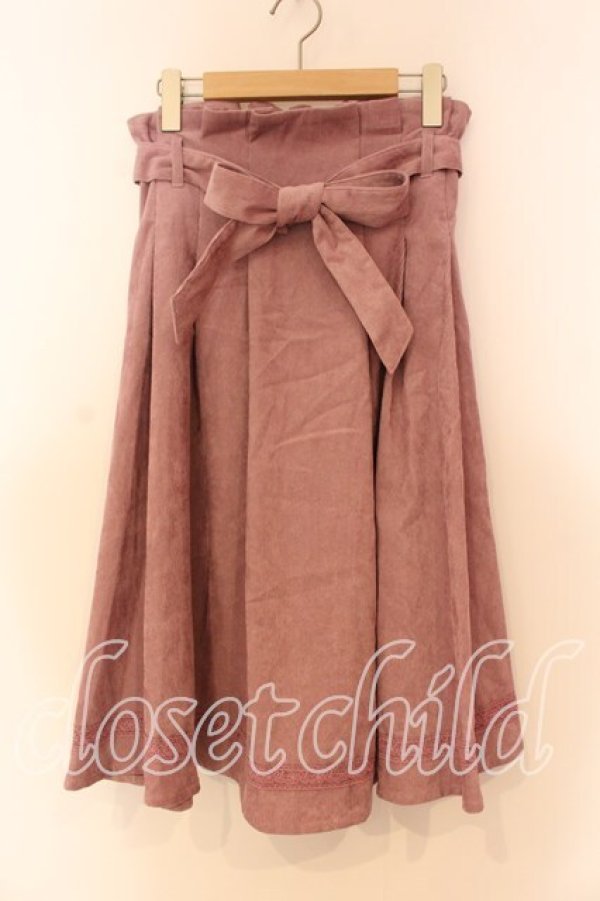 画像1: axes femme / コーデュロイミドルスカート  ピンク O-25-12-16-029-AX-SK-IG-OS (1)