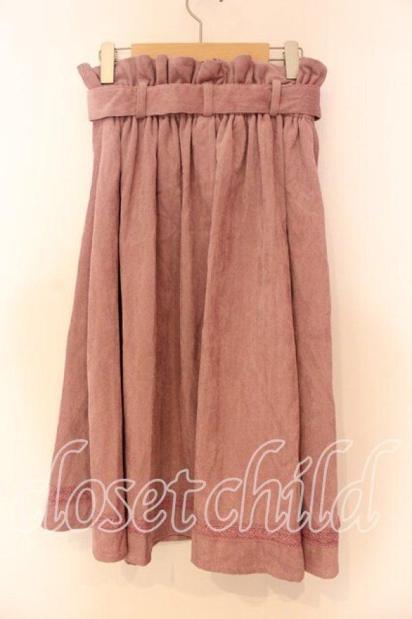 画像2: axes femme / コーデュロイミドルスカート  ピンク O-25-12-16-029-AX-SK-IG-OS (2)