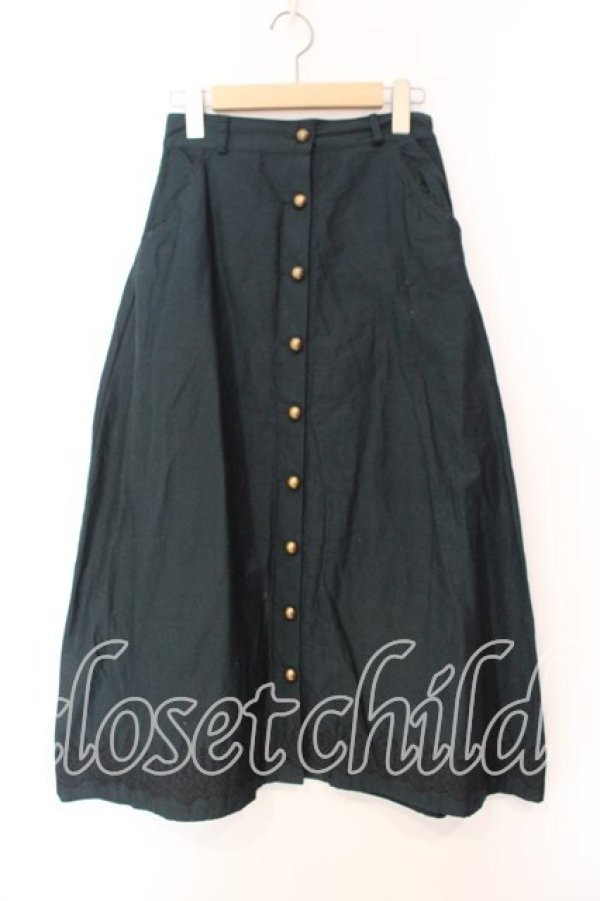 画像1: axes femme / 裾パネル柄ロングスカート  グリーン O-25-12-16-030-AX-SK-IG-OS (1)