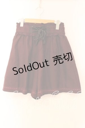 画像: axes femme / ベロアレースアップキュロット  ワイン O-25-12-16-033-AX-PA-IG-ZT524