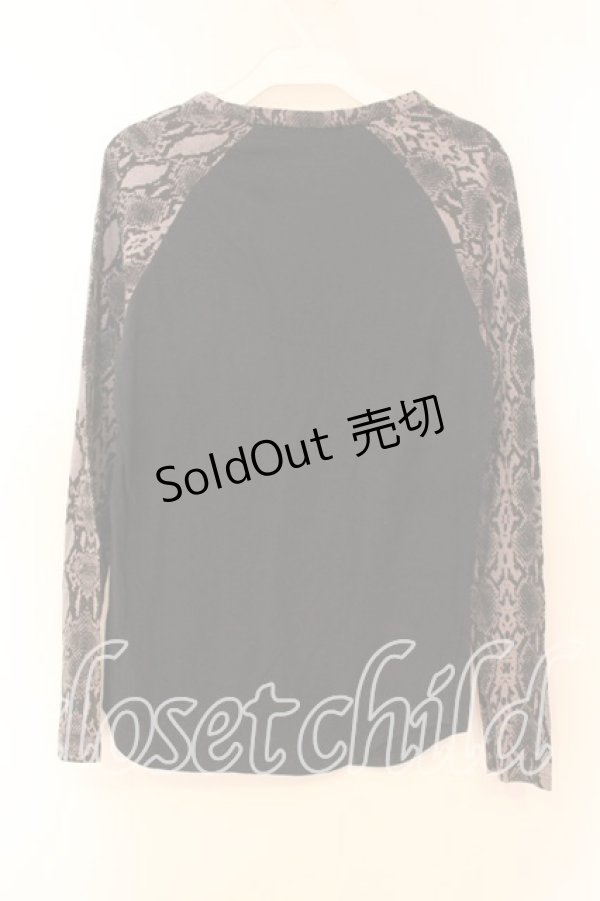 画像2: SEX POT ReVeNGe / パイソンラグランカットソー  ブラック O-25-12-16-034-SP-TO-IG-OS (2)