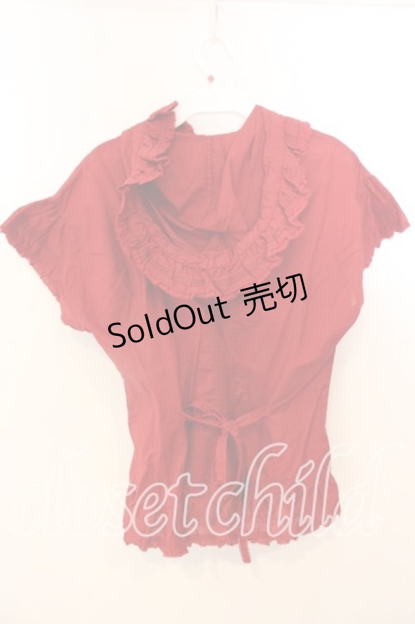 画像2: KETTY / タックフリルフードベスト  アカ O-25-12-17-028-EL-TO-IG-OS (2)