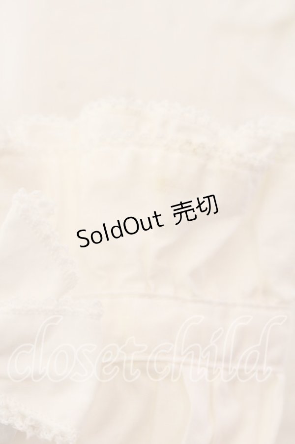 画像2: KETTY / フリルリボンノーカラーブラウス  シロ O-25-12-17-029-EL-BL-IG-OS (2)