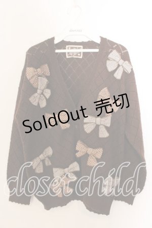 画像: KETTY / ドットリボンカーディガン  ブラウン O-25-12-17-039-EL-TO-IG-OS