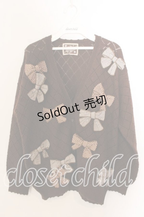 画像1: KETTY / ドットリボンカーディガン  ブラウン O-25-12-17-039-EL-TO-IG-OS (1)