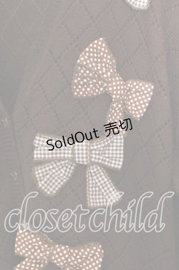 画像2: KETTY / ドットリボンカーディガン  ブラウン O-25-12-17-039-EL-TO-IG-OS (2)