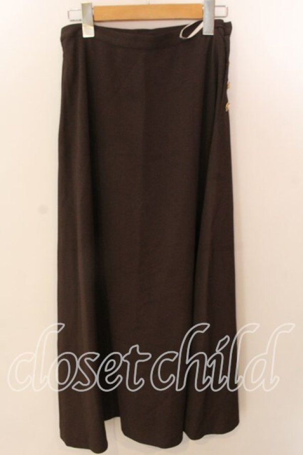 画像3: INGEBORG / サイドパールボタンスカート  ブラウン O-25-12-17-042-LO-SK-IG-OS (3)