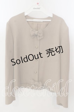 画像: KANEKO ISAO / パールボタンリボンジャケット  キャメル O-25-12-17-043-EL-JA-IG-ZT388