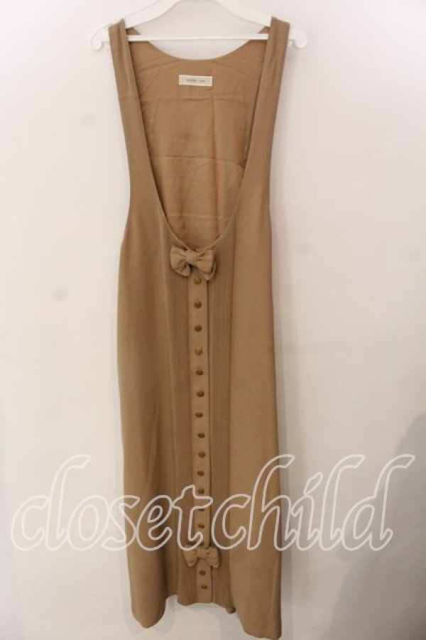 画像1: KANEKO ISAO / タックリボンジャンパースカート  キャメル O-25-12-17-044-EL-OP-IG-OS (1)