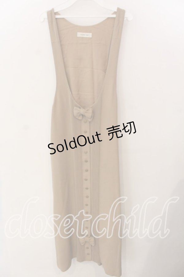 画像1: KANEKO ISAO / タックリボンジャンパースカート  キャメル O-25-12-17-044-EL-OP-IG-ZT388 (1)