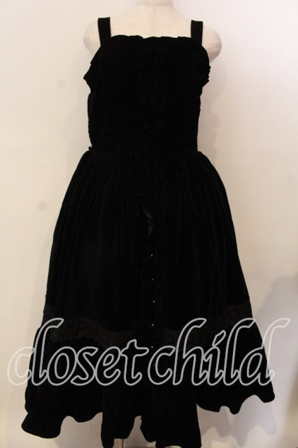 画像1: axes femme kawaii / ベルベットドールジャンスカ  クロ O-25-12-17-051-AX-OP-IG-OS (1)