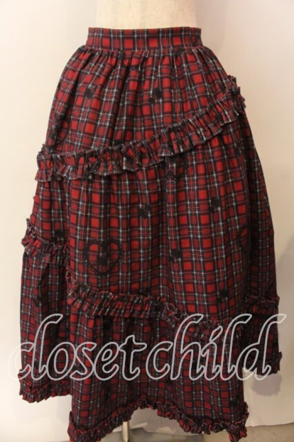 画像1: axes femme kawaii / おさんぽテリア柄スカート Ｍ アカ O-25-12-17-053-AX-SK-IG-OS (1)