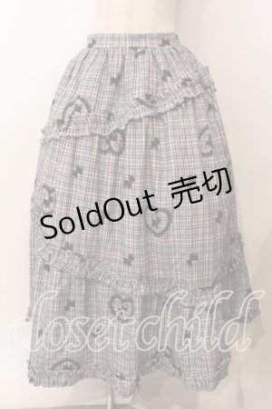 画像: axes femme kawaii / おさんぽテリア柄スカート  グレー O-25-12-17-055-AX-SK-IG-OS