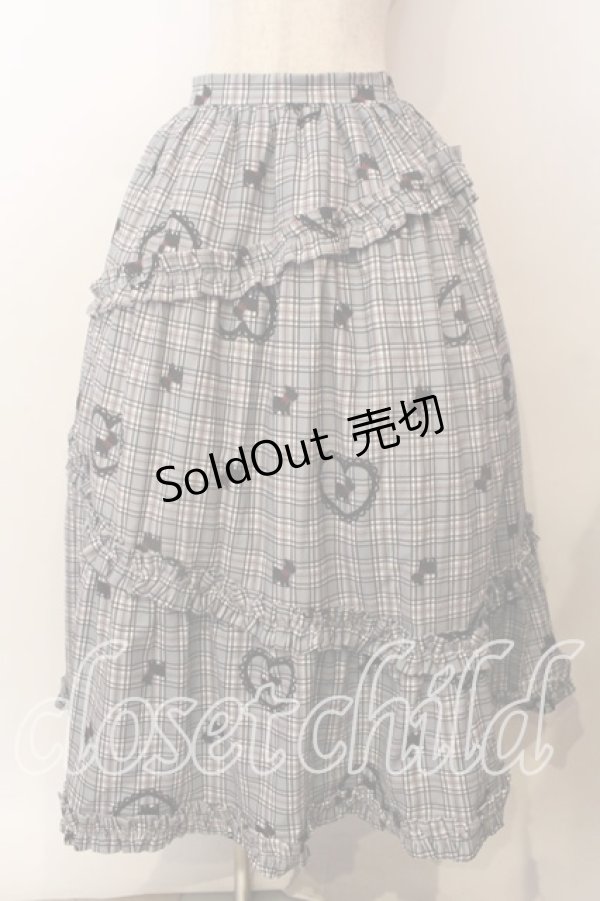 画像1: axes femme kawaii / おさんぽテリア柄スカート  グレー O-25-12-17-055-AX-SK-IG-OS (1)