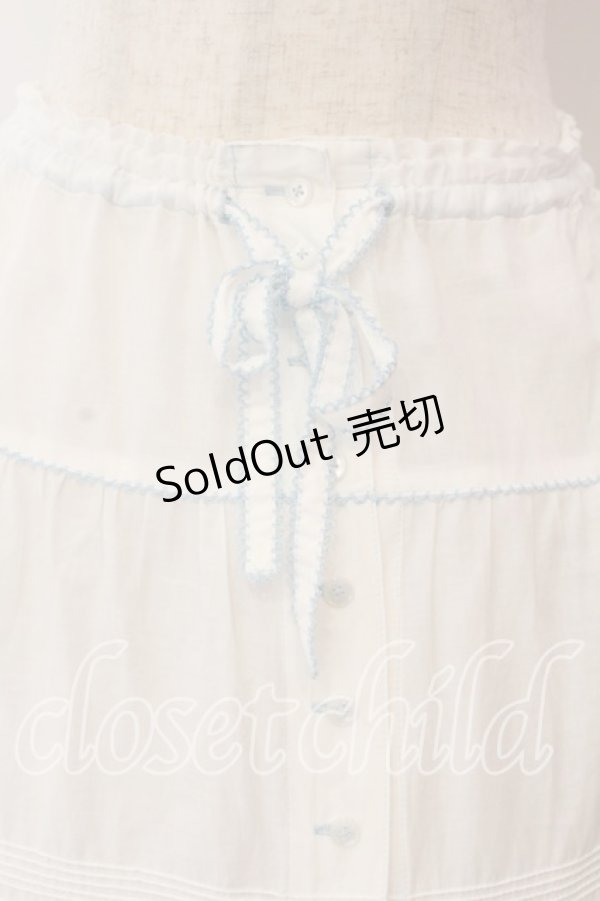 画像2: PINK HOUSE / ローンフリルティアードスカート  シロ×サックス O-25-12-17-058-LO-SK-IG-OS (2)