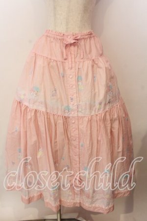画像: PINK HOUSE / Little Twin Stars×PINK HOUSE A Starry Night Wish柄スカート  ピンク O-25-12-17-059-LO-SK-IG-OS