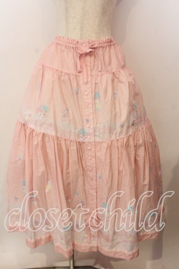 画像1: PINK HOUSE / Little Twin Stars×PINK HOUSE A Starry Night Wish柄スカート  ピンク O-25-12-17-059-LO-SK-IG-OS (1)