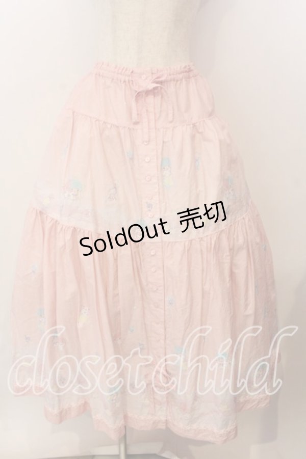 画像1: PINK HOUSE / Little Twin Stars×PINK HOUSE A Starry Night Wish柄スカート  ピンク O-25-12-17-059-LO-SK-IG-OS (1)