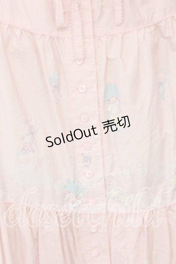画像2: PINK HOUSE / Little Twin Stars×PINK HOUSE A Starry Night Wish柄スカート  ピンク O-25-12-17-059-LO-SK-IG-OS (2)