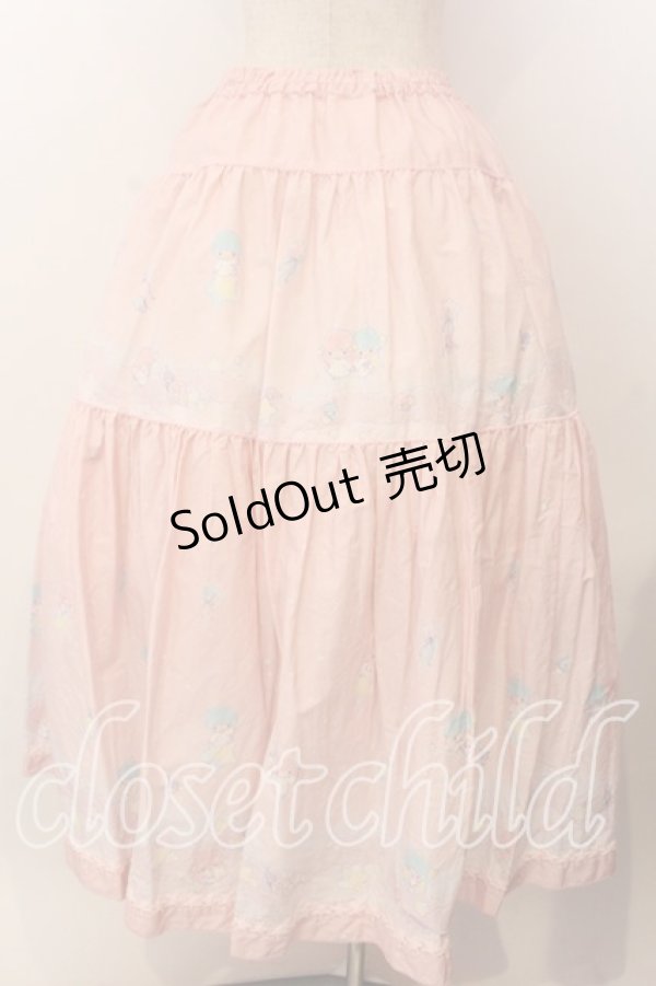 画像4: PINK HOUSE / Little Twin Stars×PINK HOUSE A Starry Night Wish柄スカート  ピンク O-25-12-17-059-LO-SK-IG-OS (4)