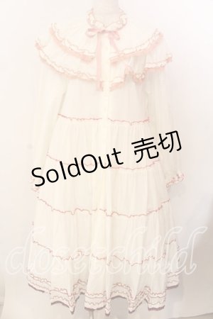 画像: alcali / グラデーションピコット刺しゅうフリルワンピース  シロ O-25-12-17-060-LO-OP-IG-OS