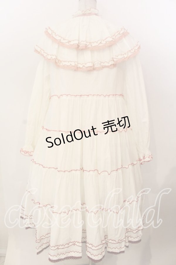 画像3: alcali / グラデーションピコット刺しゅうフリルワンピース  シロ O-25-12-17-060-LO-OP-IG-OS (3)