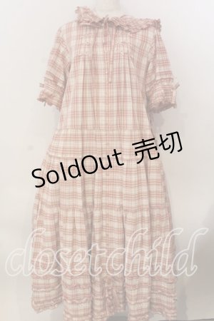 画像: PINK HOUSE / うさぎの耳フード付きオリジナルチェックワンピース  ピンク O-25-12-17-061-LO-OP-IG-OS