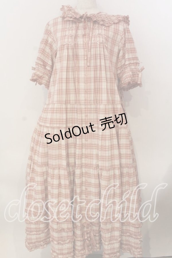 画像1: PINK HOUSE / うさぎの耳フード付きオリジナルチェックワンピース  ピンク O-25-12-17-061-LO-OP-IG-OS (1)
