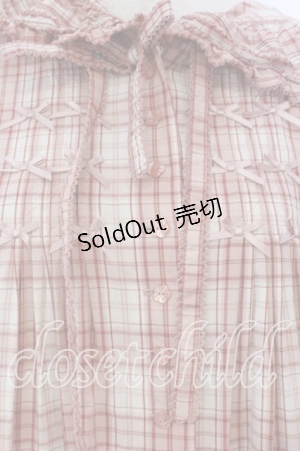 画像2: PINK HOUSE / うさぎの耳フード付きオリジナルチェックワンピース  ピンク O-25-12-17-061-LO-OP-IG-OS (2)
