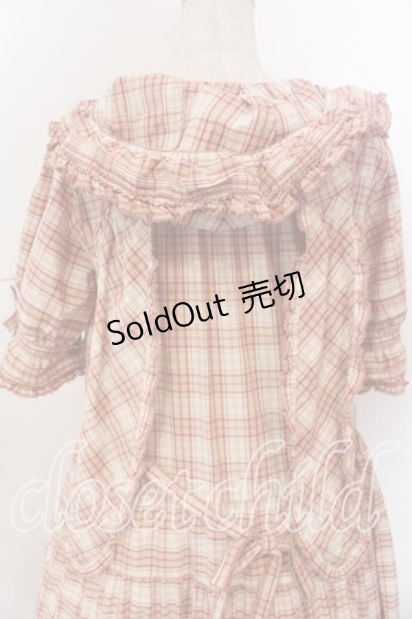 画像3: PINK HOUSE / うさぎの耳フード付きオリジナルチェックワンピース  ピンク O-25-12-17-061-LO-OP-IG-OS (3)