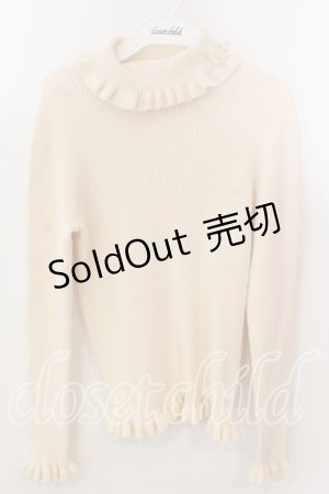 画像: PINK HOUSE / モチーフ付きタートルリブニット  アイボリー O-25-12-17-062-LO-TO-IG-OS