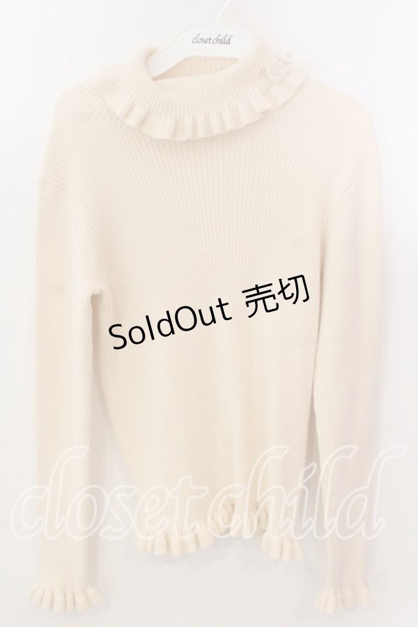 画像1: PINK HOUSE / モチーフ付きタートルリブニット  アイボリー O-25-12-17-062-LO-TO-IG-OS (1)