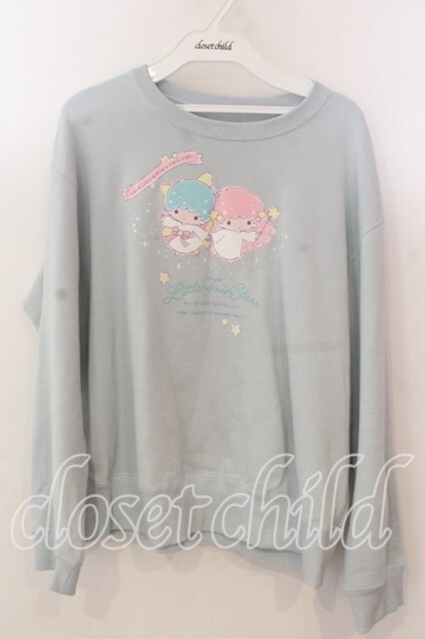 画像1: PINK HOUSE / Little Twin Stars×PINK HOUSE プリントトレーナー  サックス O-25-12-17-063-LO-TO-IG-OS (1)