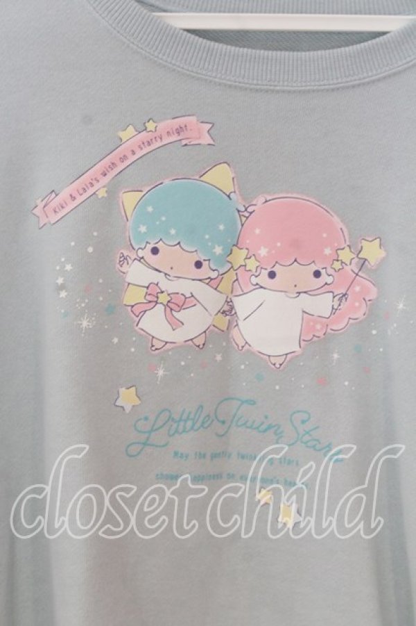 画像2: PINK HOUSE / Little Twin Stars×PINK HOUSE プリントトレーナー  サックス O-25-12-17-063-LO-TO-IG-OS (2)